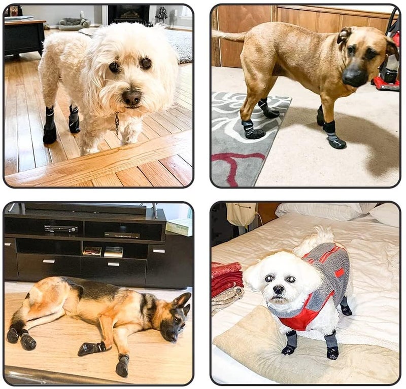 BINGPET Dog Socks for Hardwood Floors,Outdoor Anti Slip Waterproof Paw Protector,Dog Boots for Hot Pavement for All Season Grip Socks Prevent Licking for Small Medium Large Old Dogs - Image 5